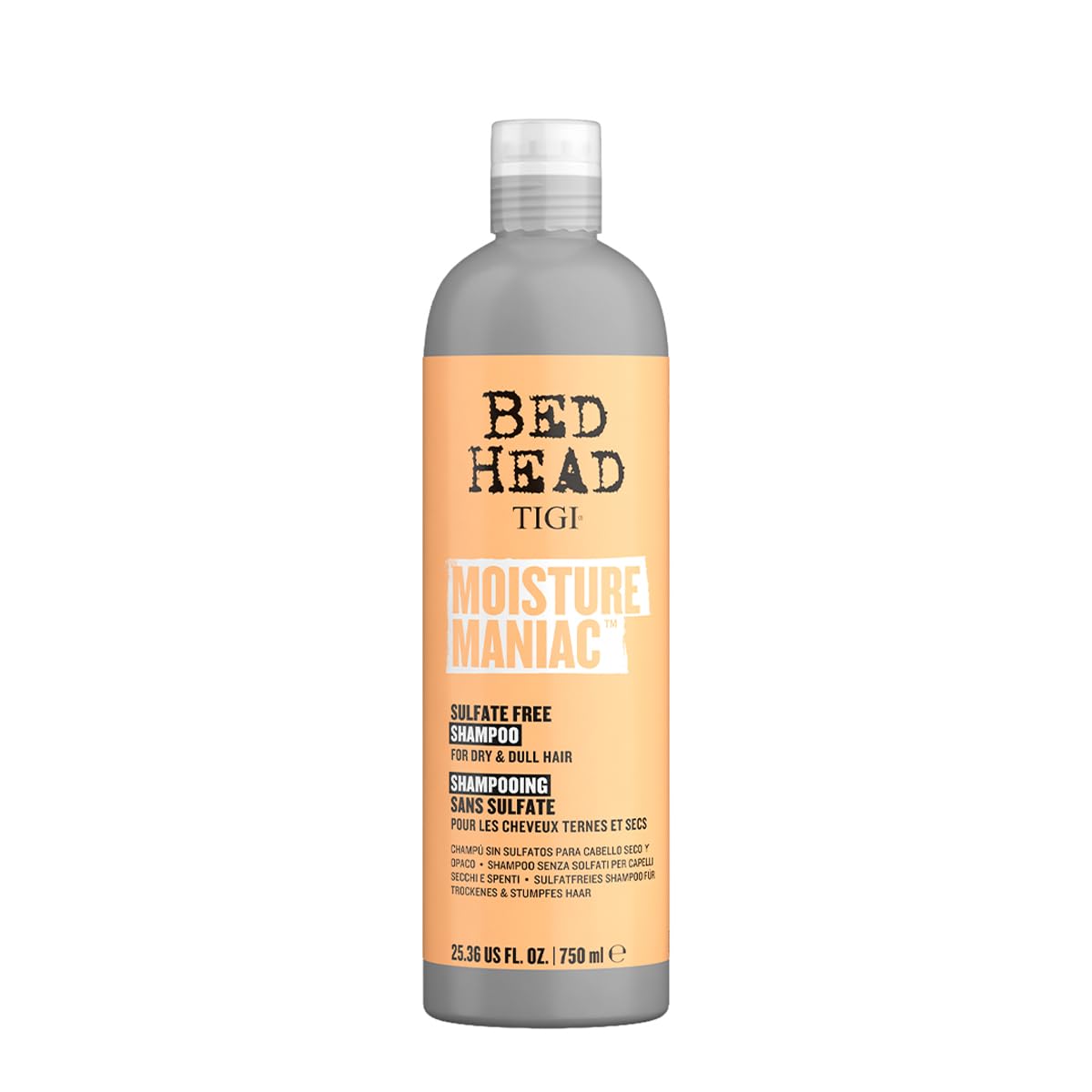 Bed Head by TIGI Sulfate Free Shampoo for Dry Hair, Moisture Maniac Shampooing Hair Care with Argan Oil, 25.36 fl oz