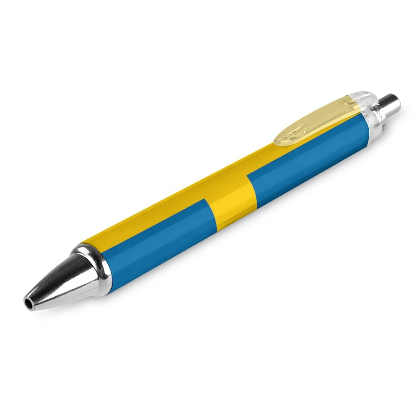 Novaj Sweden Flag Ballpoint Pen Retractable Work Pens for Men Women Office Gift 1 PCS