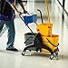 HOMCOM 2 x 6.9 Gallon Mop Water Bucket Wringer Cart with Easy to Use Side Press Wringer, Smooth Wheels, Mop-Handle Holder