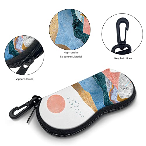 Image of Sunglasses Soft Case with Carabiner Ultra Light Neoprene Zipper Glasses Case