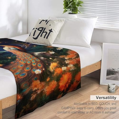 Couverture flannel paon de qualité supérieure, jeté de lit doux et dense - 6