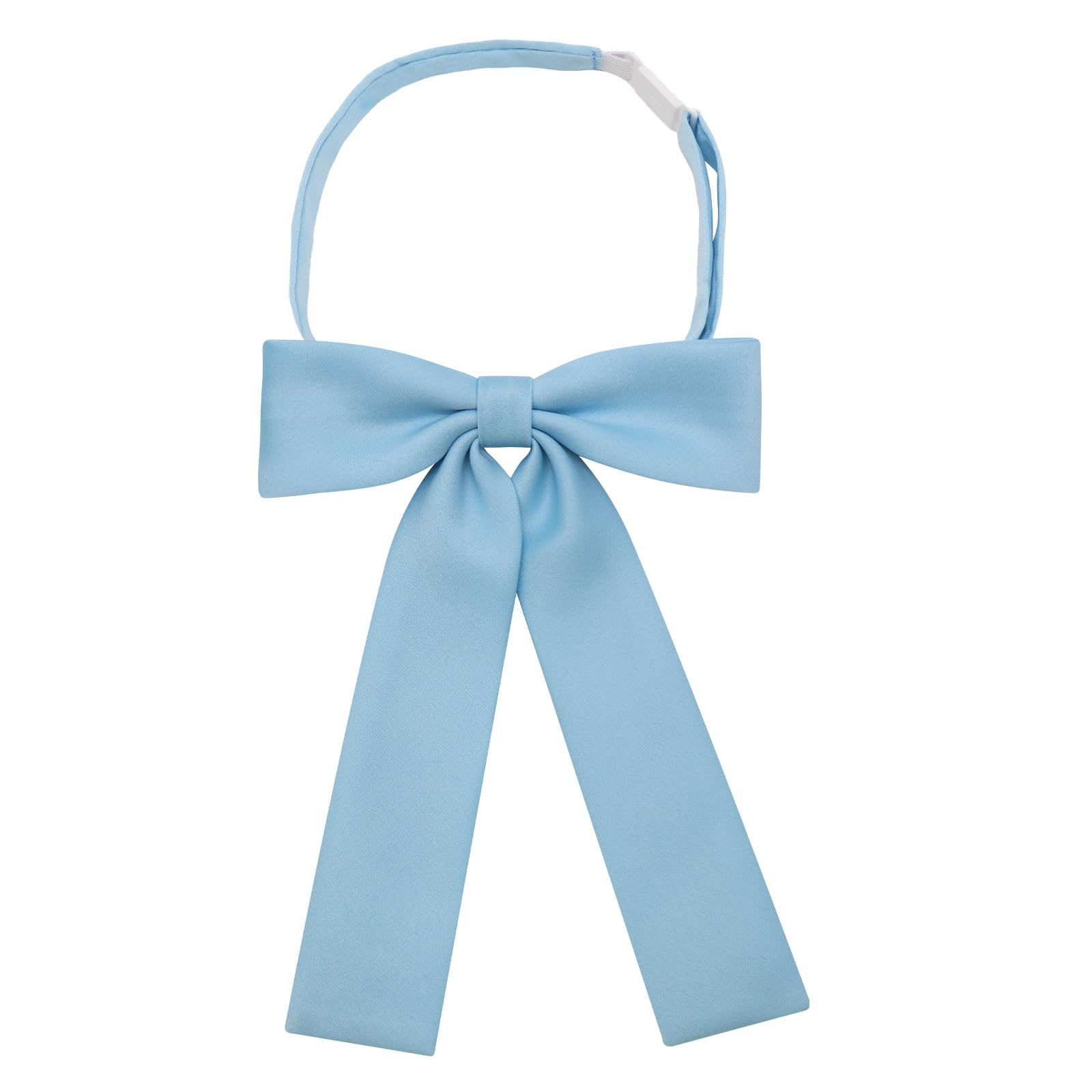Mantieqingway Bow Ties for Women/Girls, Pre-tied Adjustable Bowties Solid Color Polyester Bow Tie for School Uniform Shirt