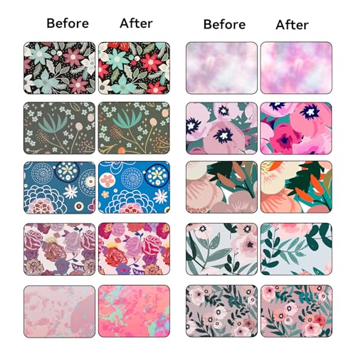 Uadme Infusible Ink Folie, 10 Stück 11,5 x 30,5cm Infusible Transfer Ink Sheets, 4,5 x 12 Vorgedrucktes Gefärbtes Sublimationspapier, Eisen auf T-Shirt und Tasse (Blumen)