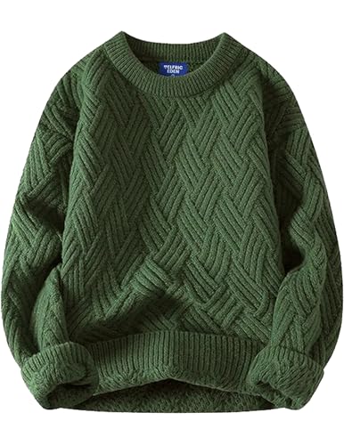 Image of Aelfric Eden Vintage Oversized Sweaters Crewneck Knit Pullover Baggy Loose Casual Cable Sweater 2025 Fall Clothes
