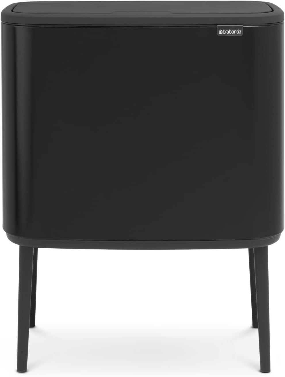 Brabantia Bo Trash Can - 1 x 9.5 Gal Inner Bucket (Matt Black) Waste/Recycling Garbage Can, Removable Compartment + Free Bags 1 inner bucket (9.5 Gal) Matt Black