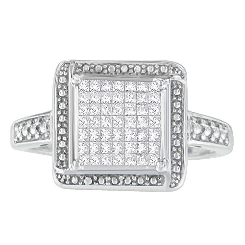 Original Classics .925 Sterling Silver Princess-Cut Diamond Ring (3/8 Cttw, I-J Color, I2-I3 Clarity) - Size 6