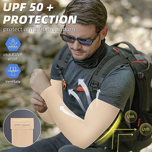 Image of BHYTAKI UV Sun Protection Arm Sleeves, UPF 50 Sports Cooling Arm Compression Sleeves for Men Women Teenager