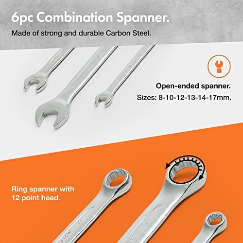 VonHaus Socket Set - 104-Piece Socket Wrench Set with Extension Bar, Coupler, Ratchet, Socket Wrench, and Spanners - Socket Sets Sockets & Tool Sets with Screwdriver Bits and Carry Case