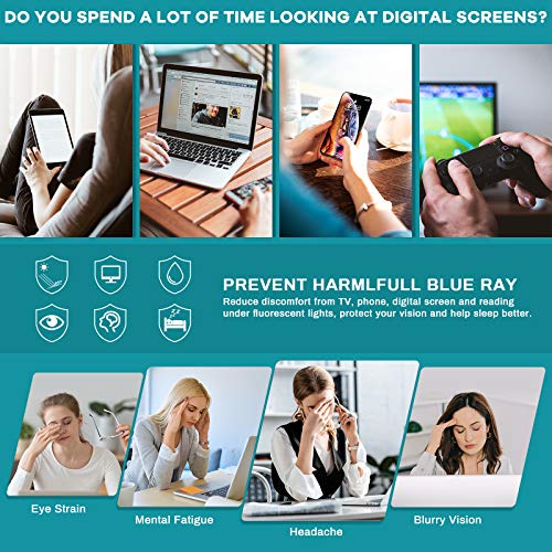 Blue Light Blocking Glasses, 3-Pack Fashion Square Fake Nerd Eyeglasses Frame Anti Uv Ray Computer Gaming Glasses Women/Men (Matte Black+Transparent+Gradient Purple) #TOP1