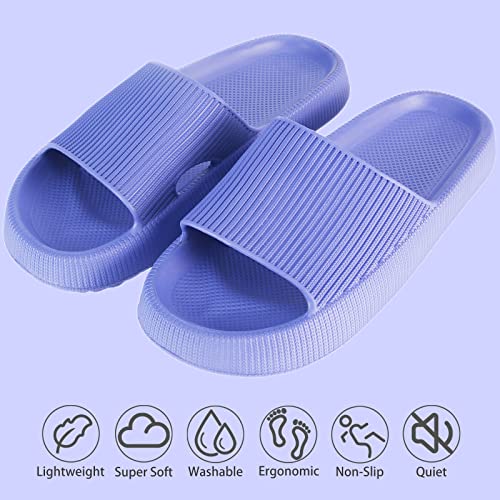 Image of rosyclo Cloud Slippers for Women and Men, Pillow House Slippers Shower Shoes Indoor Slides Bathroom Sandals, Ultimate Comfort, Lightweight, Thick Sole, Non-Slip, Easy to Clean