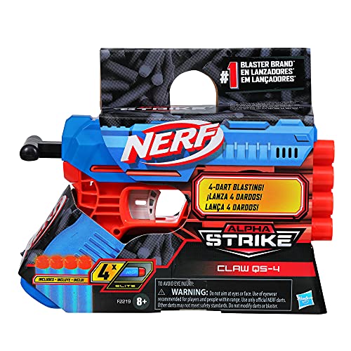 Nerf, Lançador Alpha Strike Claw QS-4, Azul e Laranja