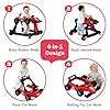 BABY JOY 4-in-1 Baby Walker, Foldable Activity Walker with Adjustable Height & Speed, Music, Lights, Anti-Rollover, Toddler Push Walker, Baby Walker with Wheels for Boys Girls 6-18 Months (Red) #2