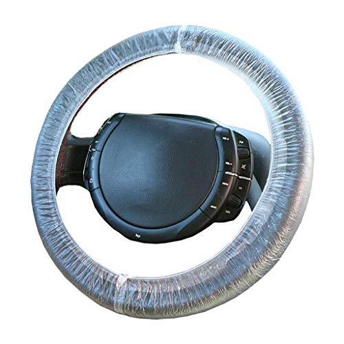 #N/A Capa para volante de carro, conjunto de 100 capas de volante de plástico descartáveis, à prova