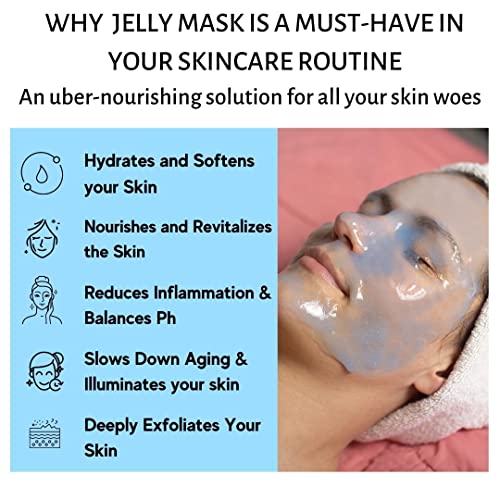 Jelly Face Mask For Facials - Hyaluronic Acid Hydrating, Brightening & Nourishing Jelly Mask With Free Jade Roller & Spatula | Professional Hydrojelly Masks | Vajacial Jelly Mask Powder | 23 Oz Jar Face Mask Skin Care #TOP1