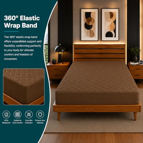 Image of La Verne 100% Waterproof Cotton Quilted Mattress Protector King Size Breathable 78 x 72 Inches | Breathable and Hypoallergenic Ultra Soft Fitted Bed Protector Cover