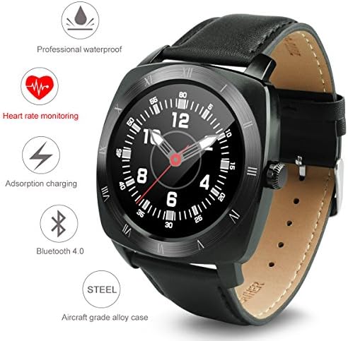 Sunflower DM88 Bluetooth Smart Watch Heart Rate monitor Wristwatch Waterproof Smartwatch For Android and IOS Smartphone Wearable (black)