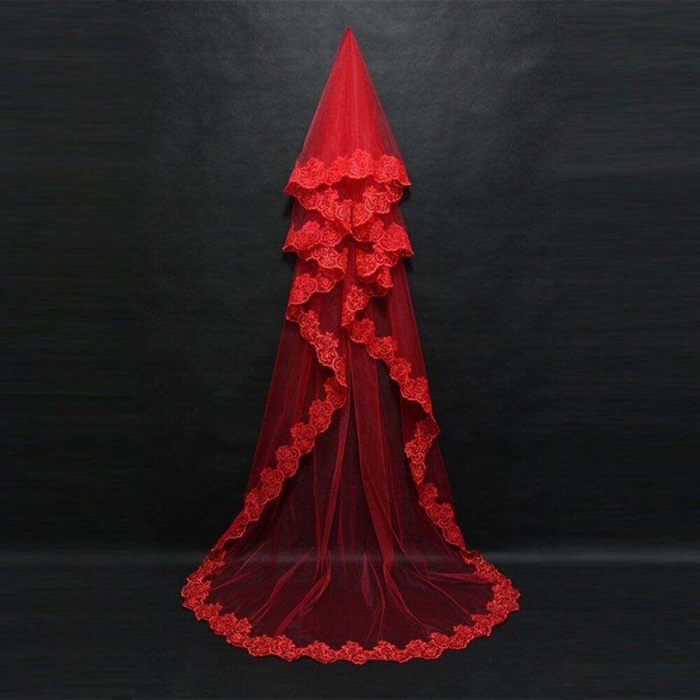 Brautschleier, 3 M, Einlagig, Lang, Hochzeitsschleier, Spitzenkante, Kathedrale, Langer Hochzeitsschleier, Elegantes Brautschleier-zubehör