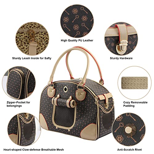 Betop House CW0107B1 Fashion Dog Carrier Pu Leather Dog Handbag Dog Purse Cat Tote Bag Pet Cat Dog Hiking Bag thumb #2
