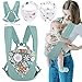 GOLDGE Marsupio Neonati, Fascia Porta Bambino Taglia Unica per Tutte Marsupio Bambino a Fascia Traspirante, Accogliente e Lenitivo Fascia Porta Bebé con 2 Bavaglini per Tutte le Stagioni