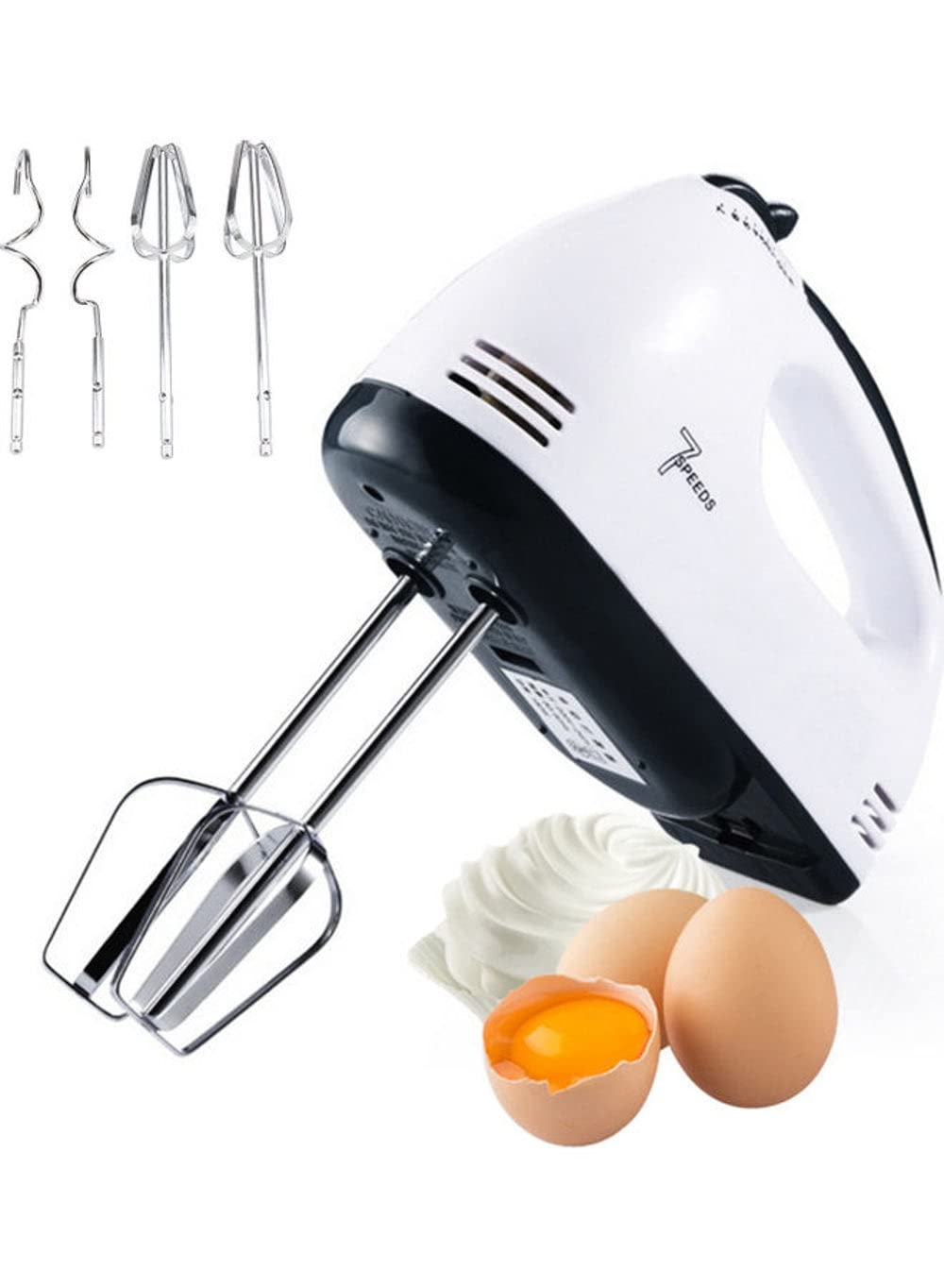 Dubai Gallery 7 Speed Stainless Steel Whisk Automatic Electric Egg Beater With Eu Plug 0 L Mh1074 White