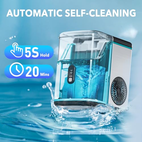 Image of Portable Ice Maker Machine, 32 LBS /Day, Self-Cleaning Countertop