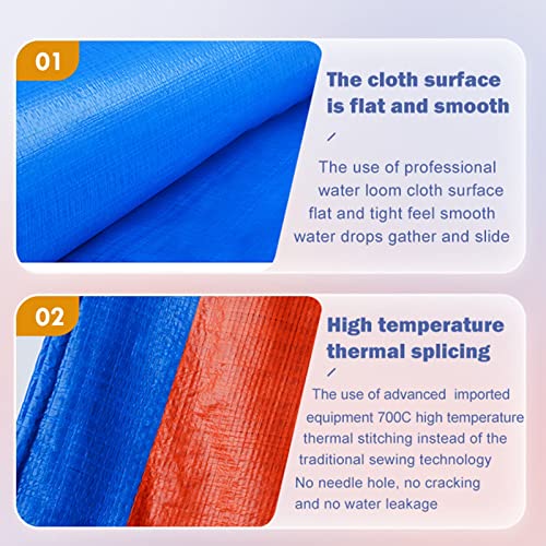 Bâche imperméable bleue 2x1,5 m multifonctionnelle robuste avec œillets intégrés - 7