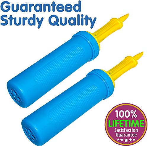 image for Hiquaty Balloon Pump Hand Held 2 Pack, 2Way Dual Action Inflator Air P