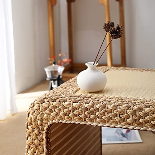 Table à thé en rotin japonais table basse rectangulaire bois 3 pièces
