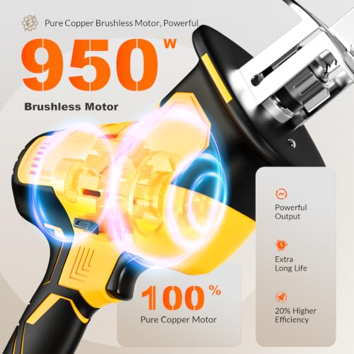 Image of 950W Brushless Motor Electric Meat and Bone Saw w / 3900mAh Battery+6Blades