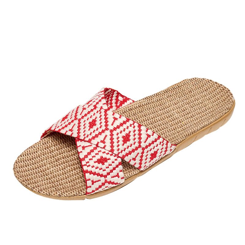 Linen House Slippers, Indoor Breathable Footwear, Unisex, All Seasons