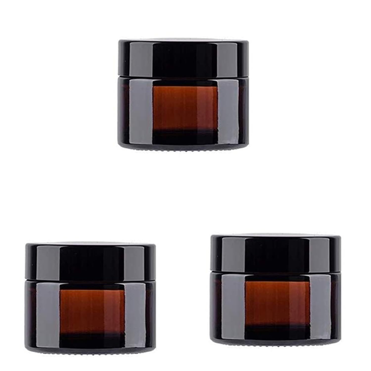 30 Gm Amber Round Empty Glass Cosmetic Cream Container | Jars With Gold Cap and White Inner Lids For Creams, Balms, Face Scrub, Body Cream (3)-image-31