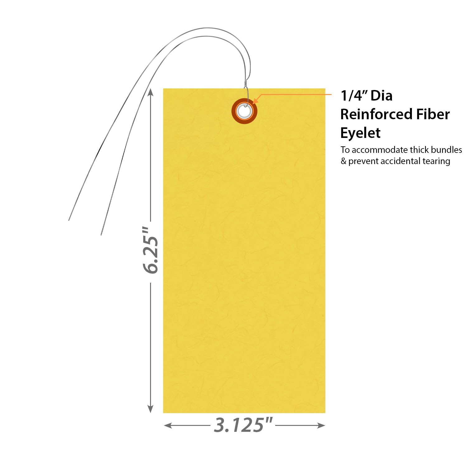 SmartSign Tyvek Lot de 1000 étiquettes d'expédition vierges avec fil Jaune Taille 8