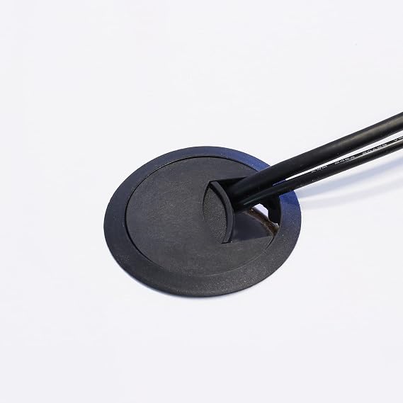 Badem10 Table Top Cable Tray Hole Cover Black Table Cover 6cm (5PCS)