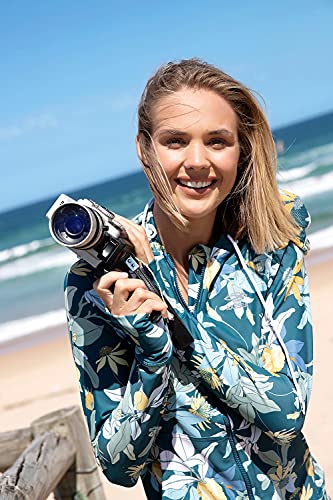 AXESEA Women's Hoodie Rash Guard UV Sun Protection Long Sleeve Hooded Swim Shirts Full Zip Front Swimsuit Tops4