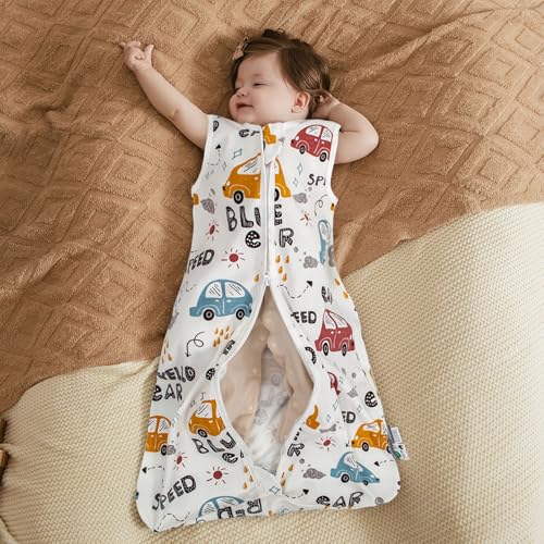 Image of HOUSABY Baby Wearable Blanket,Summer Cotton Sleep Sacks 1 Pack Unisex Toddler Sleeping Bag Sack, 0.5 TOG with 2-Way Zipper