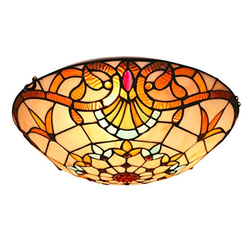 Éclairage d'art du couloir d'entrée avec le plafonnier baroque jaune 3 lumières