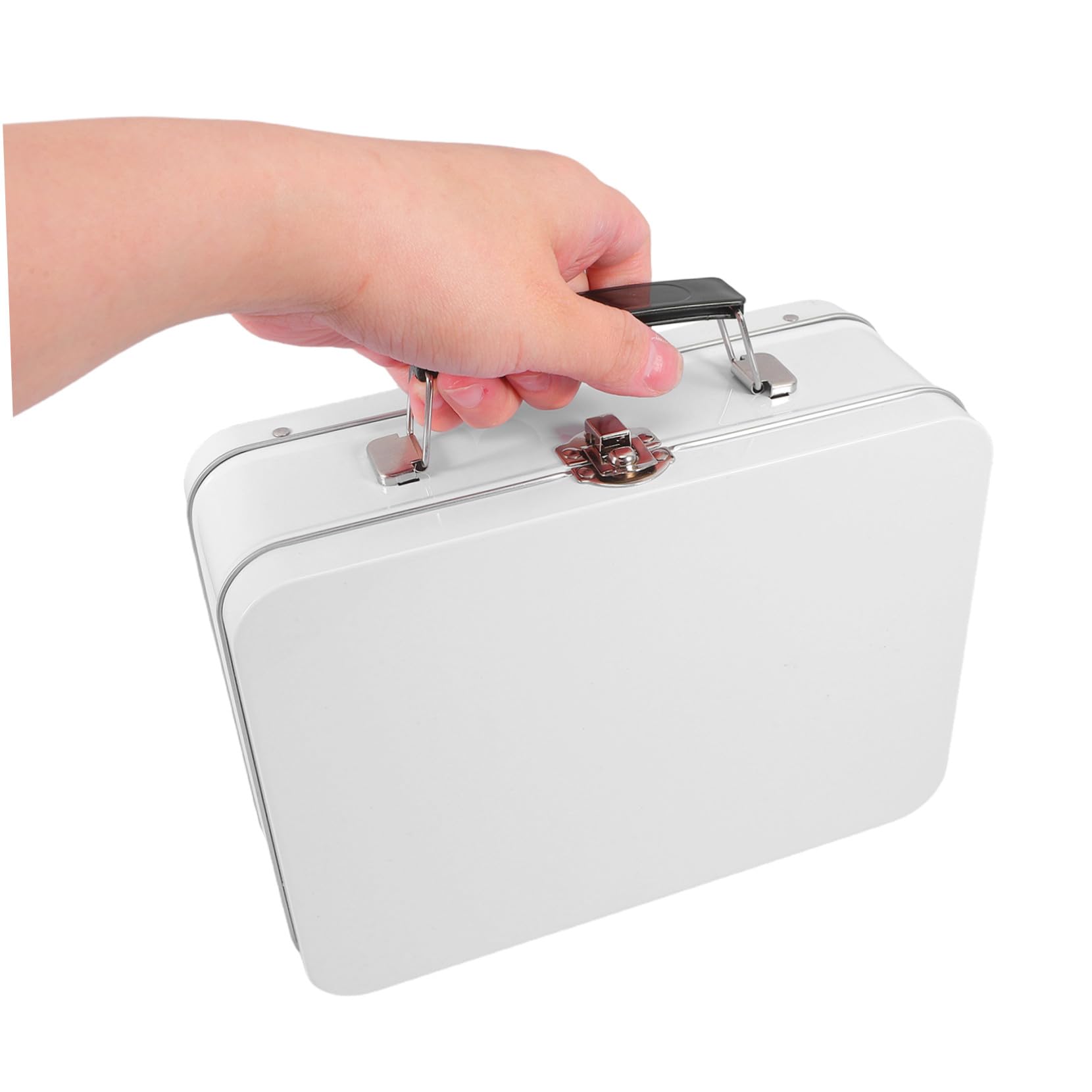 Vintage Metallbehälter Lunchbox mit Schloss und Klappdeckel aus Eisen Praktische Brotdose für Sandwiches für Schule und Picknick Stilvolles Retro Design