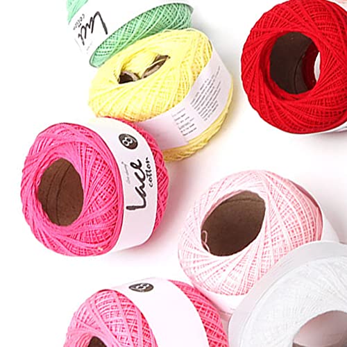 Hilo de algodón de encaje para crochet manualidades pack 12 colores 8