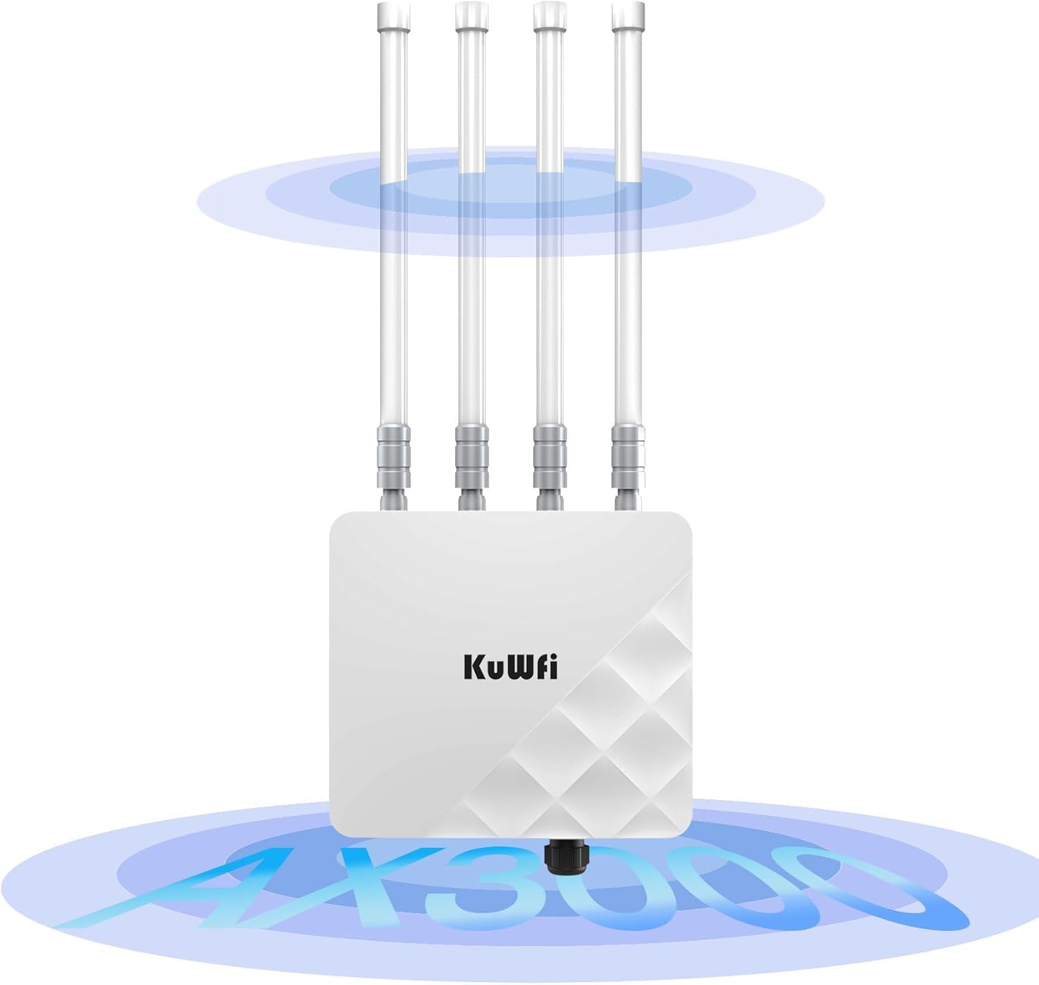 WiFi6 AX3000 Gigabit Outdoor WLAN Access Point, Long Range Outdoor WiFi 6 Extender, Dual Band 2.4GHz + 5GHz Wireless WiFi Access Point, PoE Powered, IP67, porta SFP + 2 Gigabit Ethernet, 250