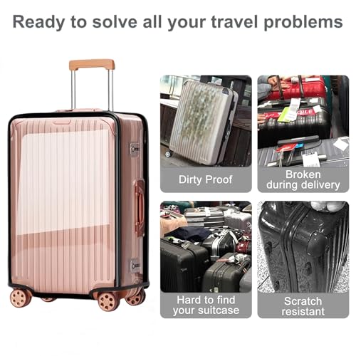 28 inch Suitcase Cover for Luggage Protector Clear PVC Waterproof Baggage Protective Cover for Tsa Approved Travel Sleeve Case3