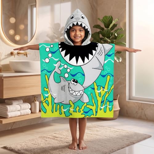 Image of Kids Poncho Towel 300 GSM 120x60 CM, Mint Green