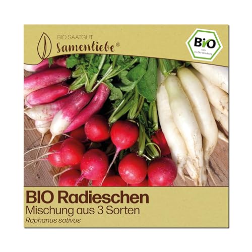 Samenliebe BIO Radieschen Samen | Mischung aus 3 Sorten - bunter Mix - samenfestes BIO Saatgut