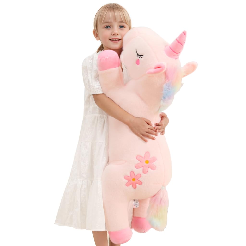 Tianmihou 32inch Cute Giant Pink Unicorn Plush