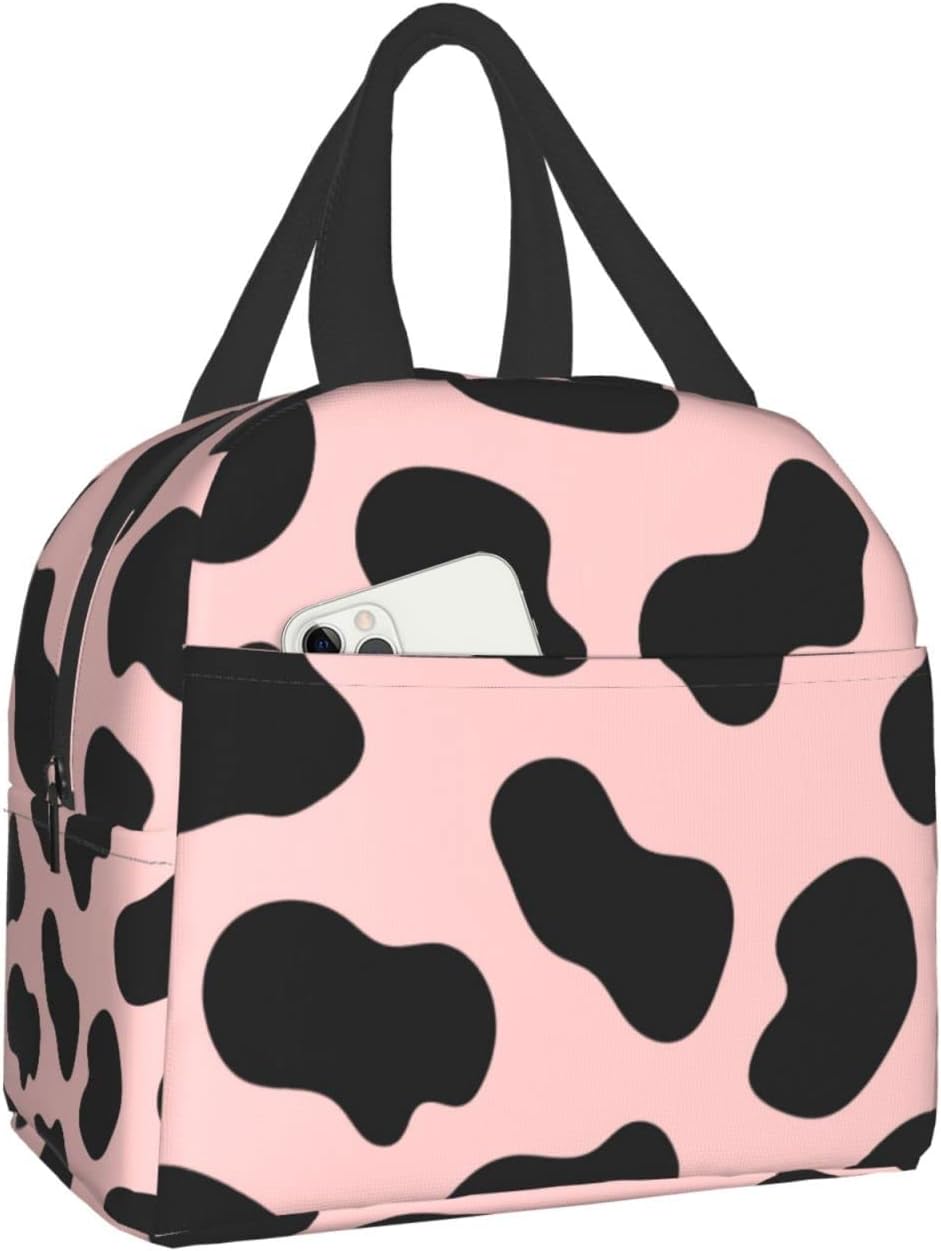Lunch Bag Simple Cow Cute Insulated Lunch Box Reusable Lunch Bags Meal Portable Container Tote For Men Women Work Travel Picnic