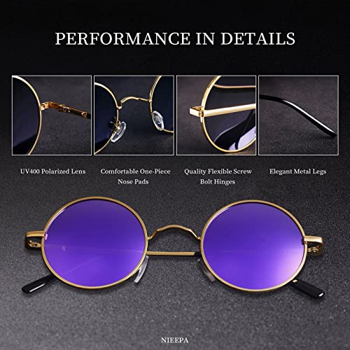 Image of Vintage Small Round Polarized Hippie Sunglasses for Men Women Circle Sun Glasses NP1002