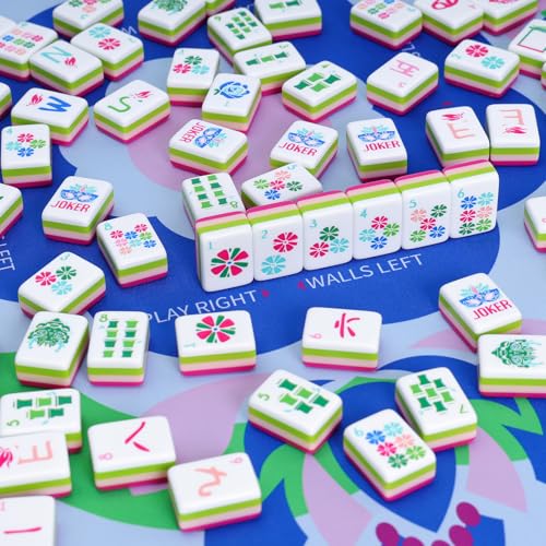 Set de fichas de Mahjong americano acrílico 160 piezas miniatura 7