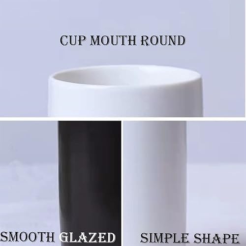 Miniatura 3 de Soporte de cerámica para cepillos de dientes, soporte para brochas de maquillaje, organizador de baño, jugo, tazas de leche, 2 piezas (blanco y