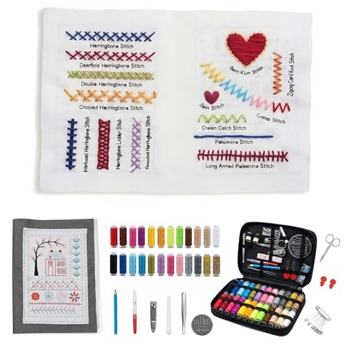 FingTip Embroidery Kit for Beginners Embroidery Stitch Book for Adults Kids DIY Stitch Gifts (106 Different Patterns)
