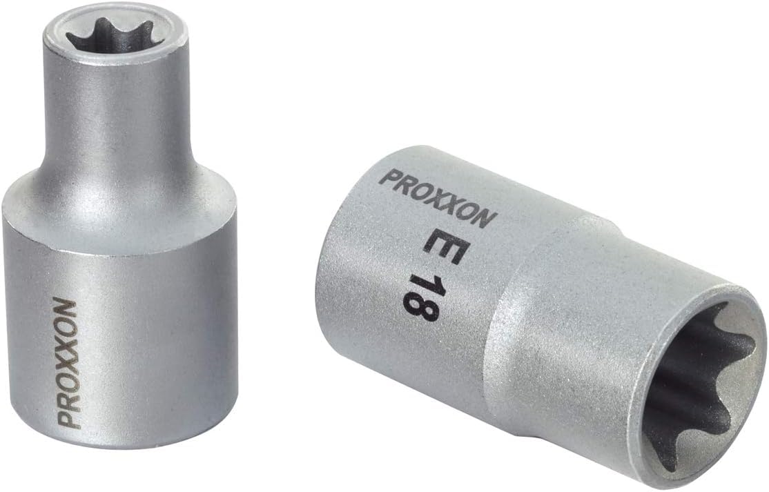 PROXXON 2223102 - Estuche vasos+puntas torx 1/2 + 1/4 24 p, Argento