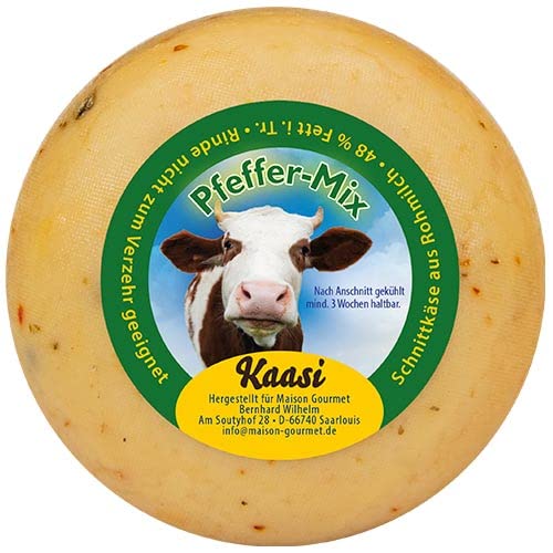 Kaasi Junger Gouda im Minilaib direkt vom Bauernhof / Sorte Pfeffer-Mix